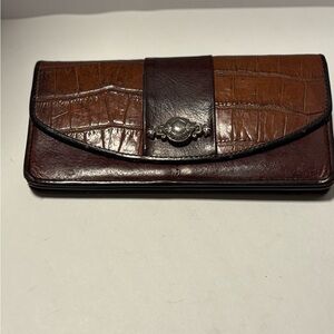 Brighton Brown Croc-Embossed Wallet